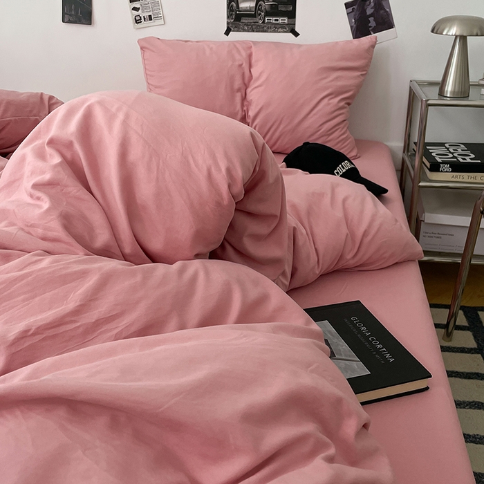 91家纺网 家纺一手货源 找家纺 优梦莱 2025新款糯糯抗菌棉四件套 豆沙粉