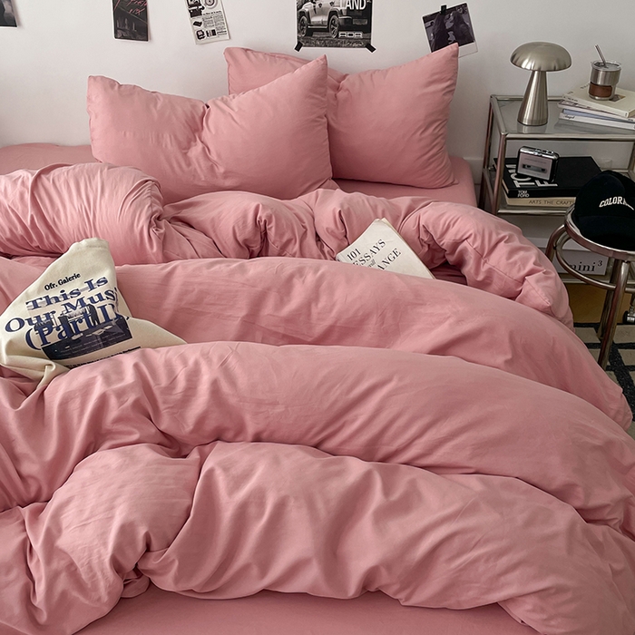 91家纺网 家纺一手货源 找家纺 优梦莱 2025新款糯糯抗菌棉四件套 豆沙粉