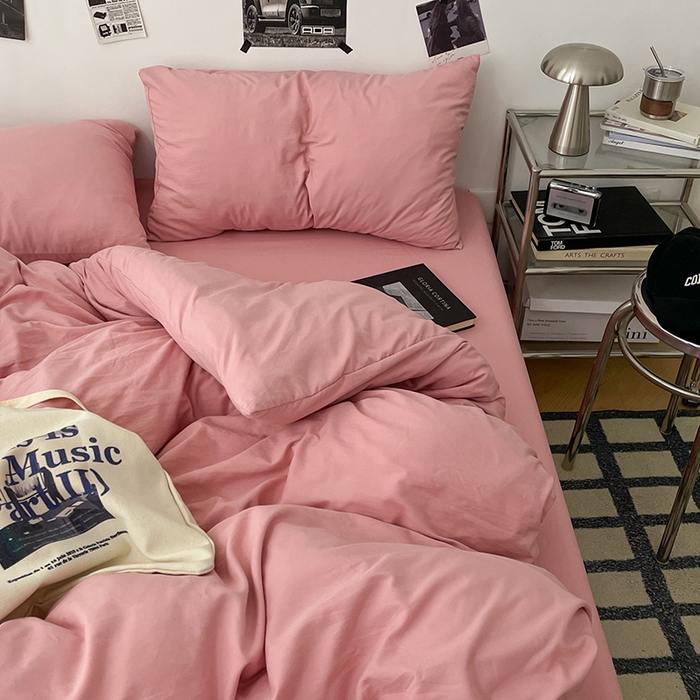 91家纺网 家纺一手货源 找家纺 优梦莱 2025新款糯糯抗菌棉四件套 豆沙粉