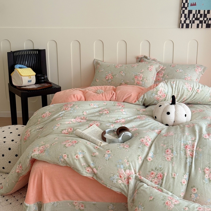 91家纺网 家纺一手货源 找家纺 （总）于果 2025新款牛奶绒印花四件套