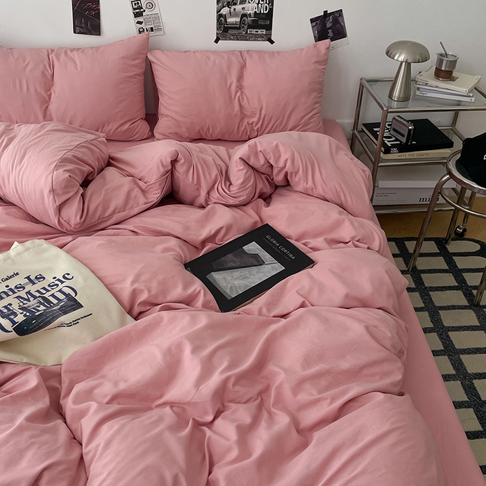 91家纺网 家纺一手货源 找家纺 优梦莱 2025新款糯糯抗菌棉四件套 豆沙粉