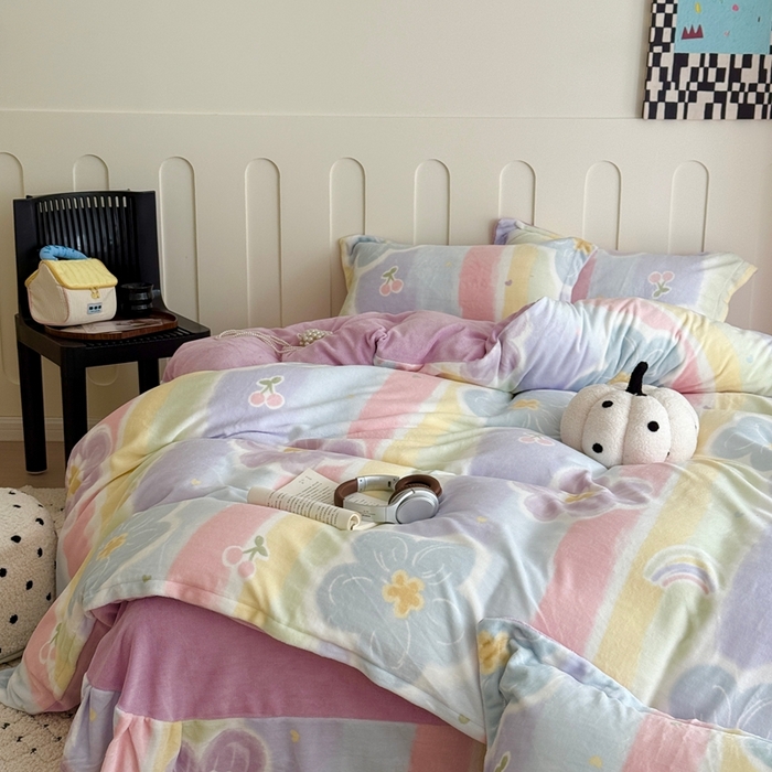 91家纺网 家纺一手货源 找家纺 （总）于果 2025新款牛奶绒印花四件套