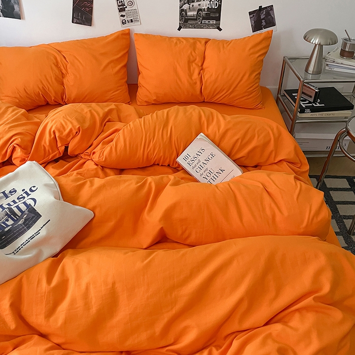 优梦莱 2025新款糯糯抗菌棉四件套 爱玛橙