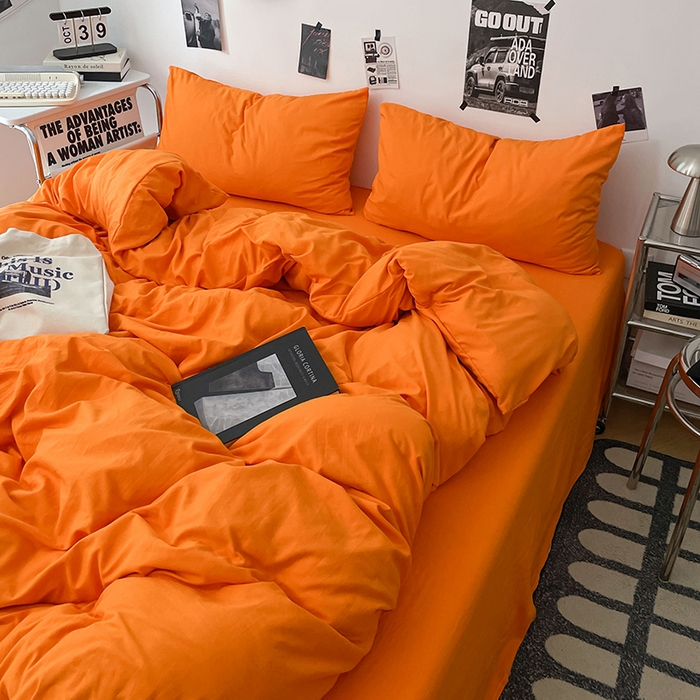 91家纺网 家纺一手货源 找家纺 优梦莱 2025新款糯糯抗菌棉四件套 爱玛橙