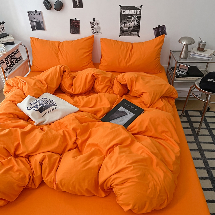 91家纺网 家纺一手货源 找家纺 优梦莱 2025新款糯糯抗菌棉四件套 爱玛橙