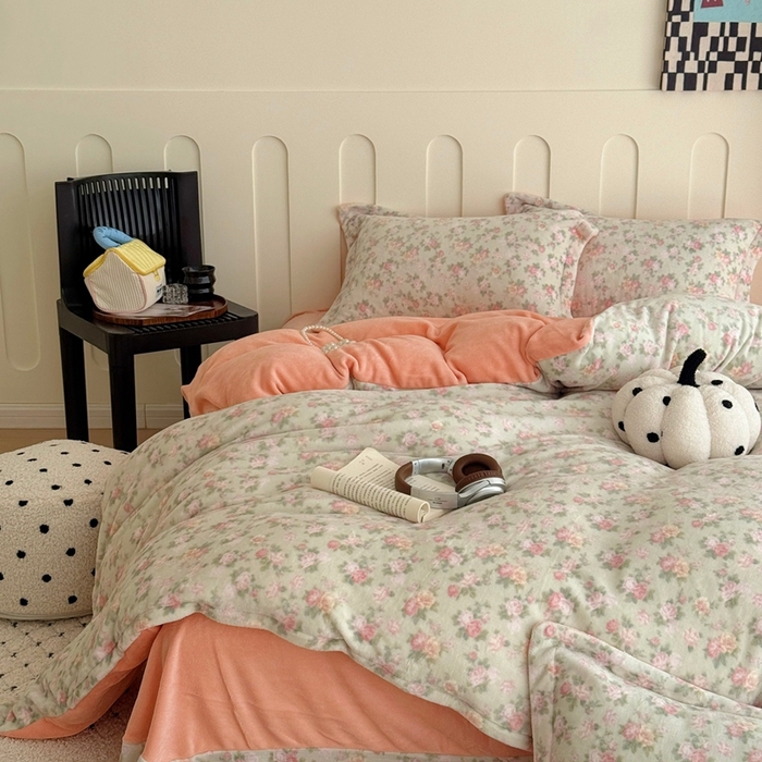 91家纺网 家纺一手货源 找家纺 （总）于果 2025新款牛奶绒印花四件套