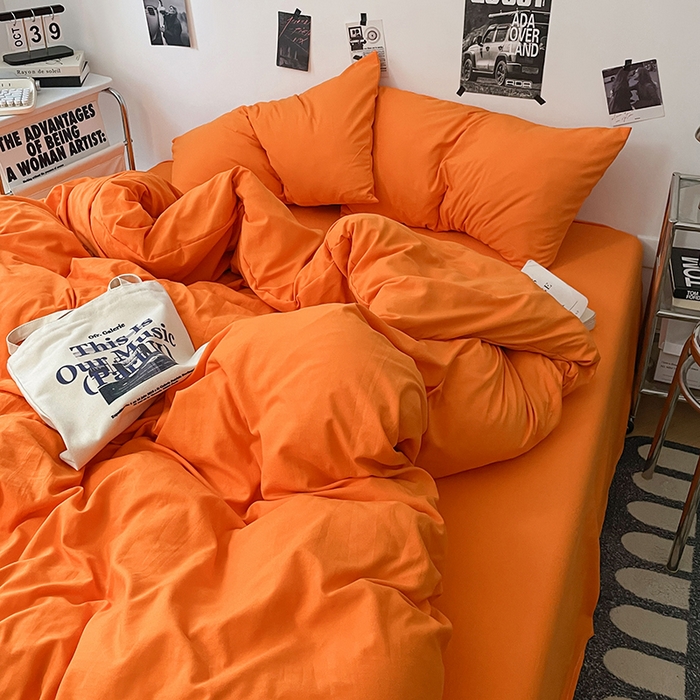 91家纺网 家纺一手货源 找家纺 优梦莱 2025新款糯糯抗菌棉四件套 爱玛橙