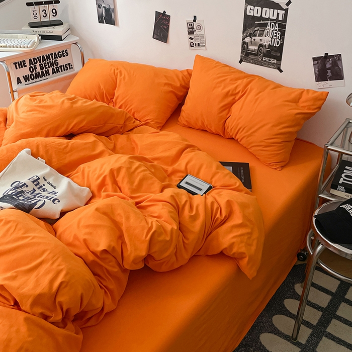 91家纺网 家纺一手货源 找家纺 优梦莱 2025新款糯糯抗菌棉四件套 爱玛橙