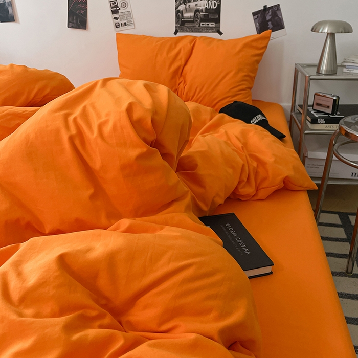 91家纺网 家纺一手货源 找家纺 优梦莱 2025新款糯糯抗菌棉四件套 爱玛橙