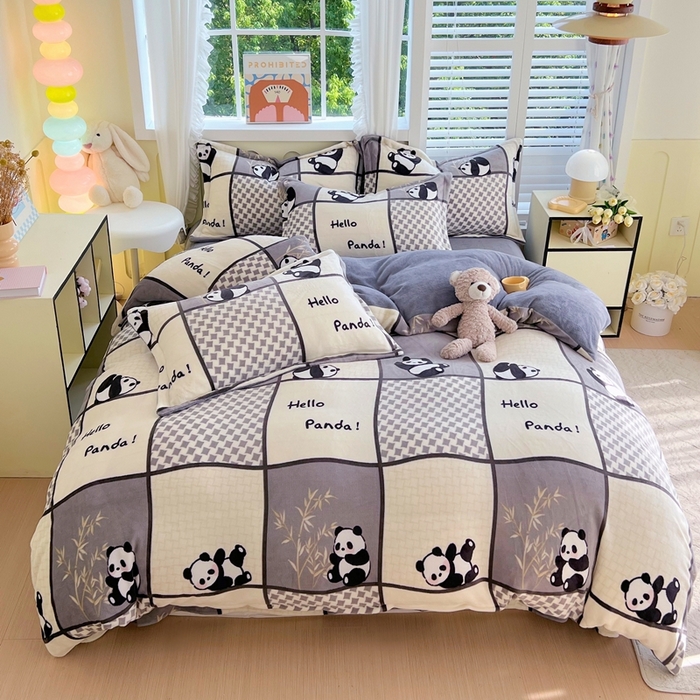 91家纺网 家纺一手货源 找家纺 （总）于果 2025新款牛奶绒印花四件套