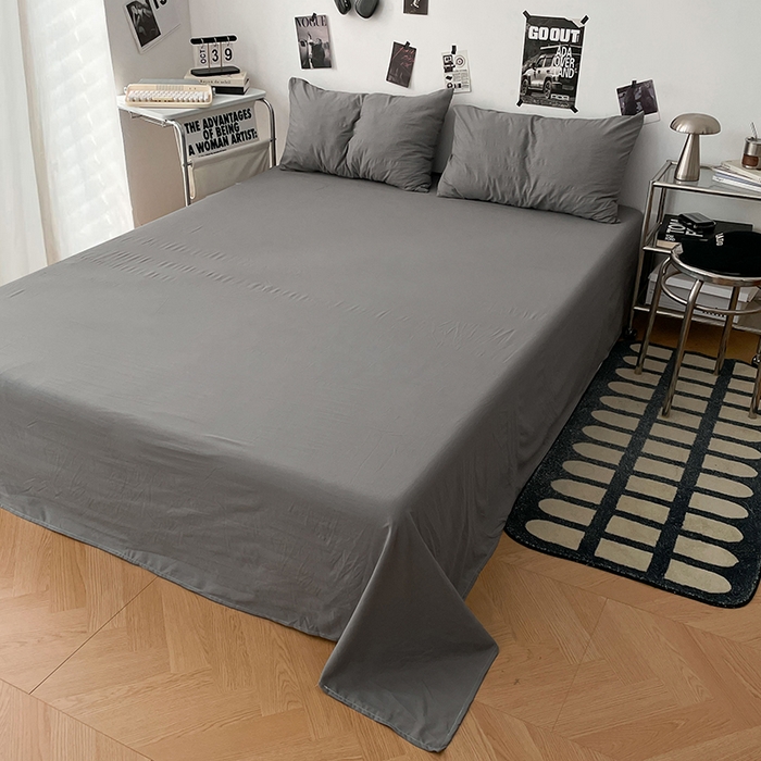 91家纺网 家纺一手货源 找家纺 优梦莱 2025新款糯糯抗菌棉四件套 暗夜灰