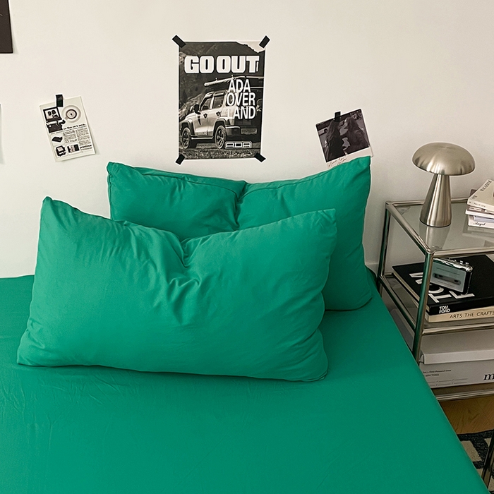 91家纺网 家纺一手货源 找家纺 优梦莱 2025新款糯糯抗菌棉四件套 孔雀绿