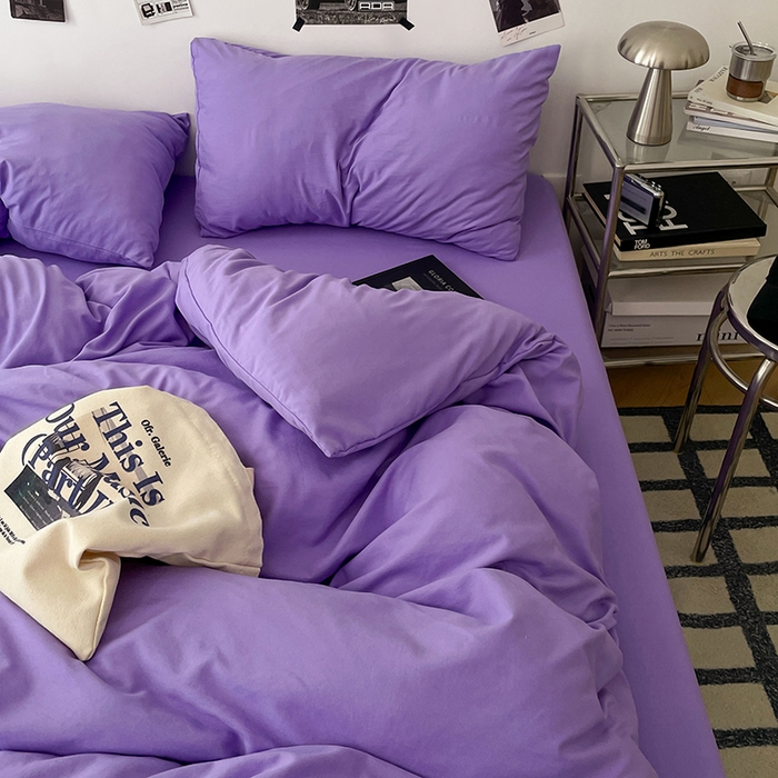 91家纺网 家纺一手货源 找家纺 优梦莱 2025新款糯糯抗菌棉四件套 罗兰紫