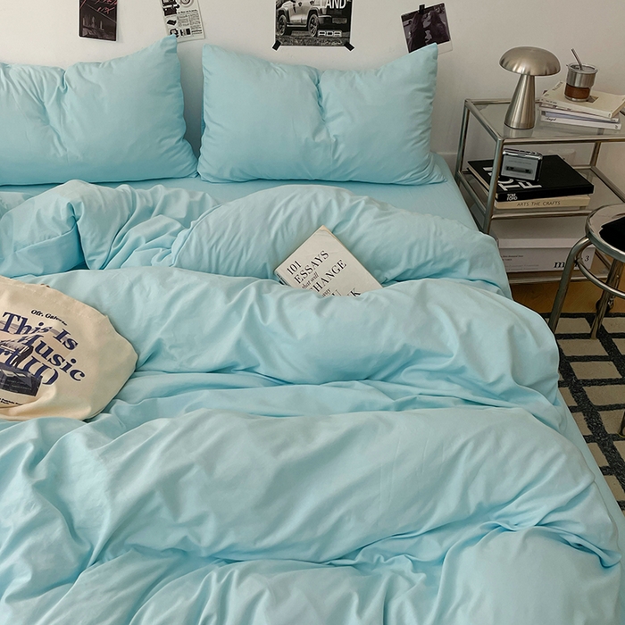 优梦莱 2025新款糯糯抗菌棉四件套 水波蓝