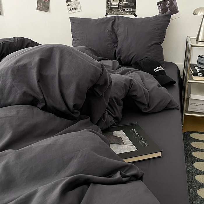 91家纺网 家纺一手货源 找家纺 优梦莱 2025新款糯糯抗菌棉四件套 星耀黑