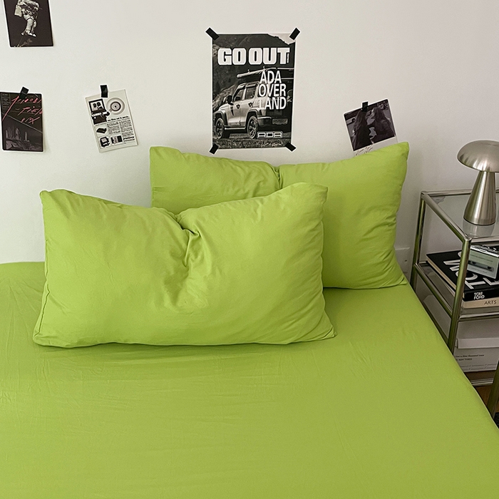 91家纺网 家纺一手货源 找家纺 优梦莱 2025新款糯糯抗菌棉四件套 荧光绿