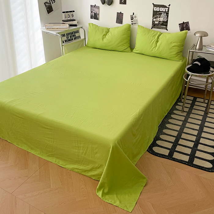 91家纺网 家纺一手货源 找家纺 优梦莱 2025新款糯糯抗菌棉四件套 荧光绿