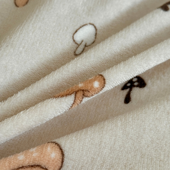 91家纺网 家纺一手货源 找家纺 于果 2025新款牛奶绒印花四件套 蘑菇