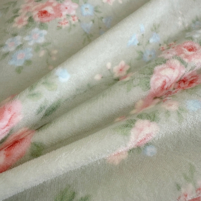 91家纺网 家纺一手货源 找家纺 于果 2025新款牛奶绒印花四件套 沐熙花-绿