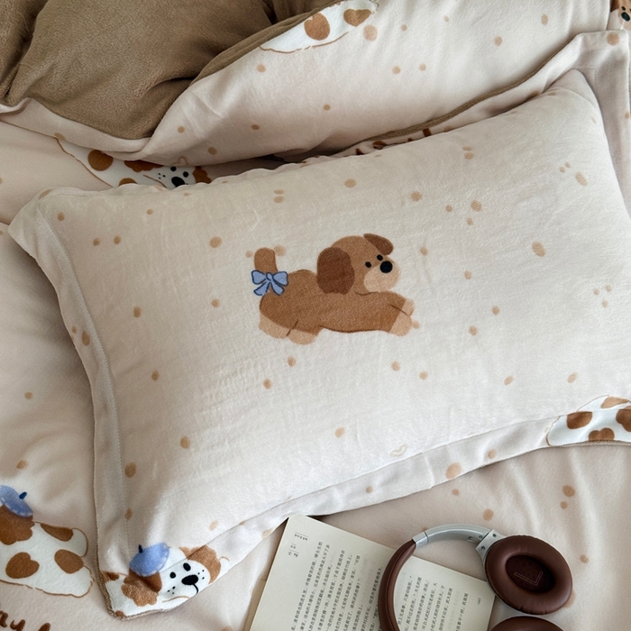 91家纺网 家纺一手货源 找家纺 于果 2025新款牛奶绒印花四件套 幸福伴侣