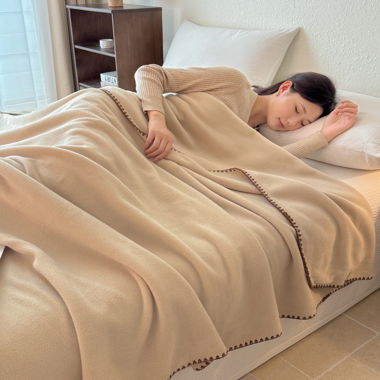 91家纺网 家纺一手货源 找家纺 （总）金喜 2025新款双面仿羊绒多功能毯盖毯 毯子毛毯