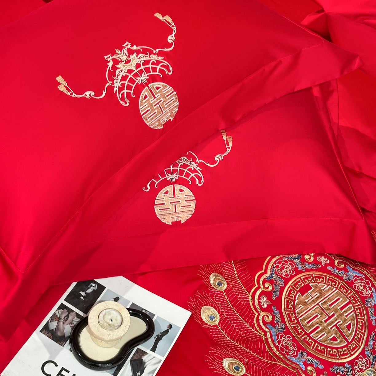 91家纺网 家纺一手货源 找家纺 （总）金喜 2025新款婚庆刺绣四件套