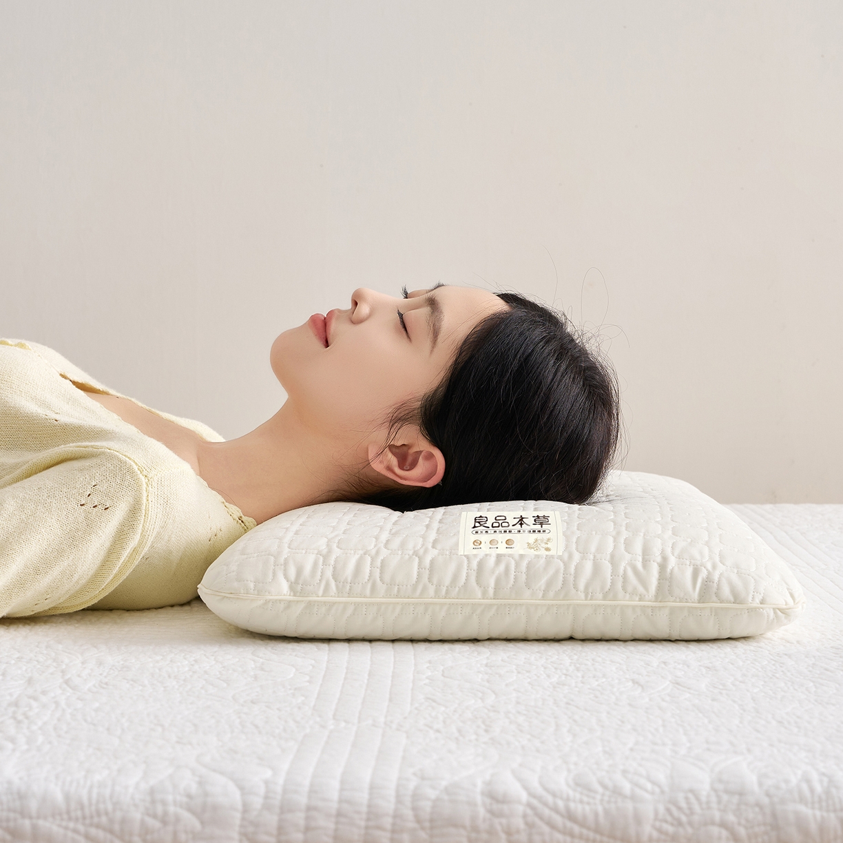 91家纺网 家纺一手货源 找家纺 乐可 2025新款良品本草荞麦枕枕头枕芯 良品本草荞麦枕-白