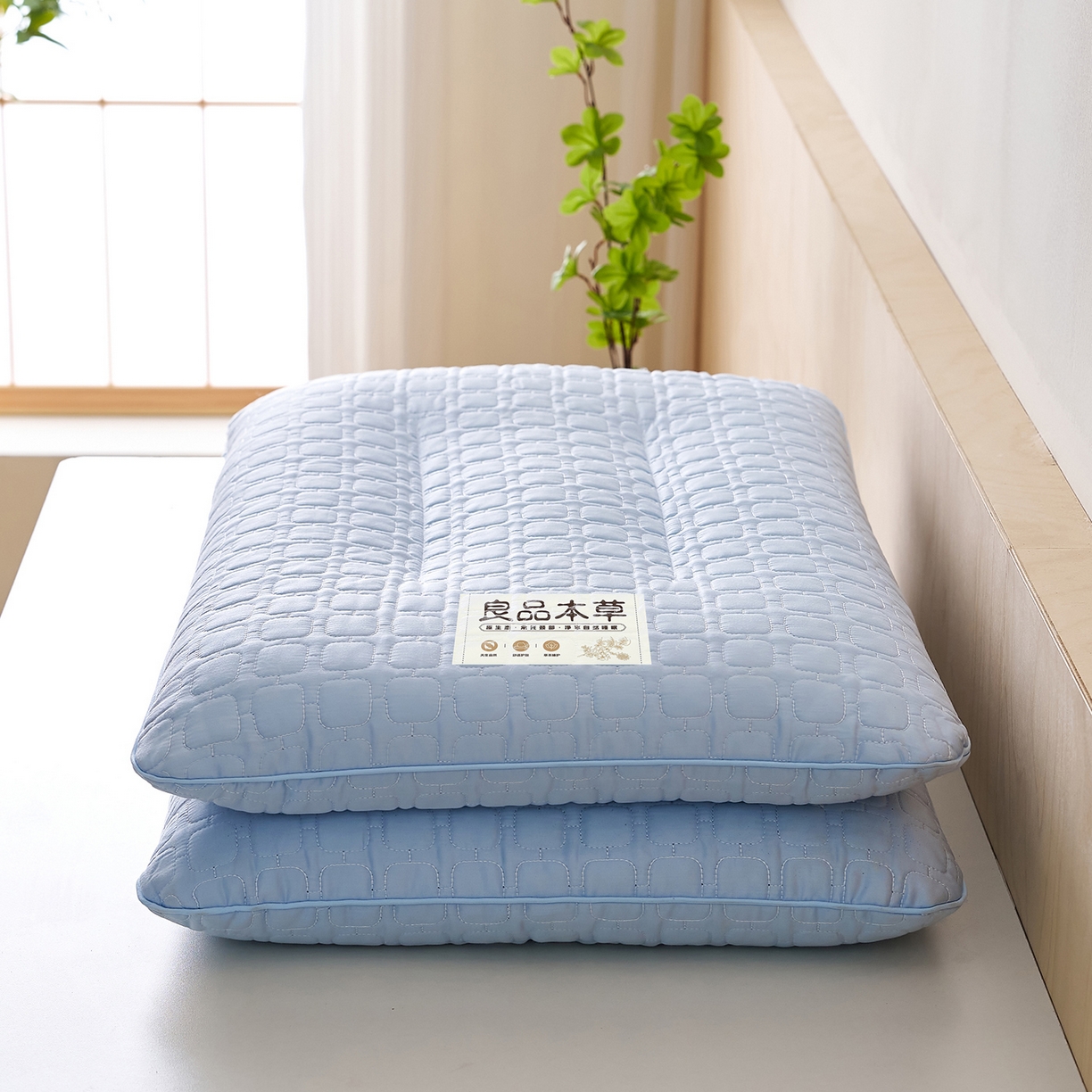 91家纺网 家纺一手货源 找家纺 乐可 2025新款良品本草荞麦枕枕头枕芯 良品本草荞麦枕-蓝