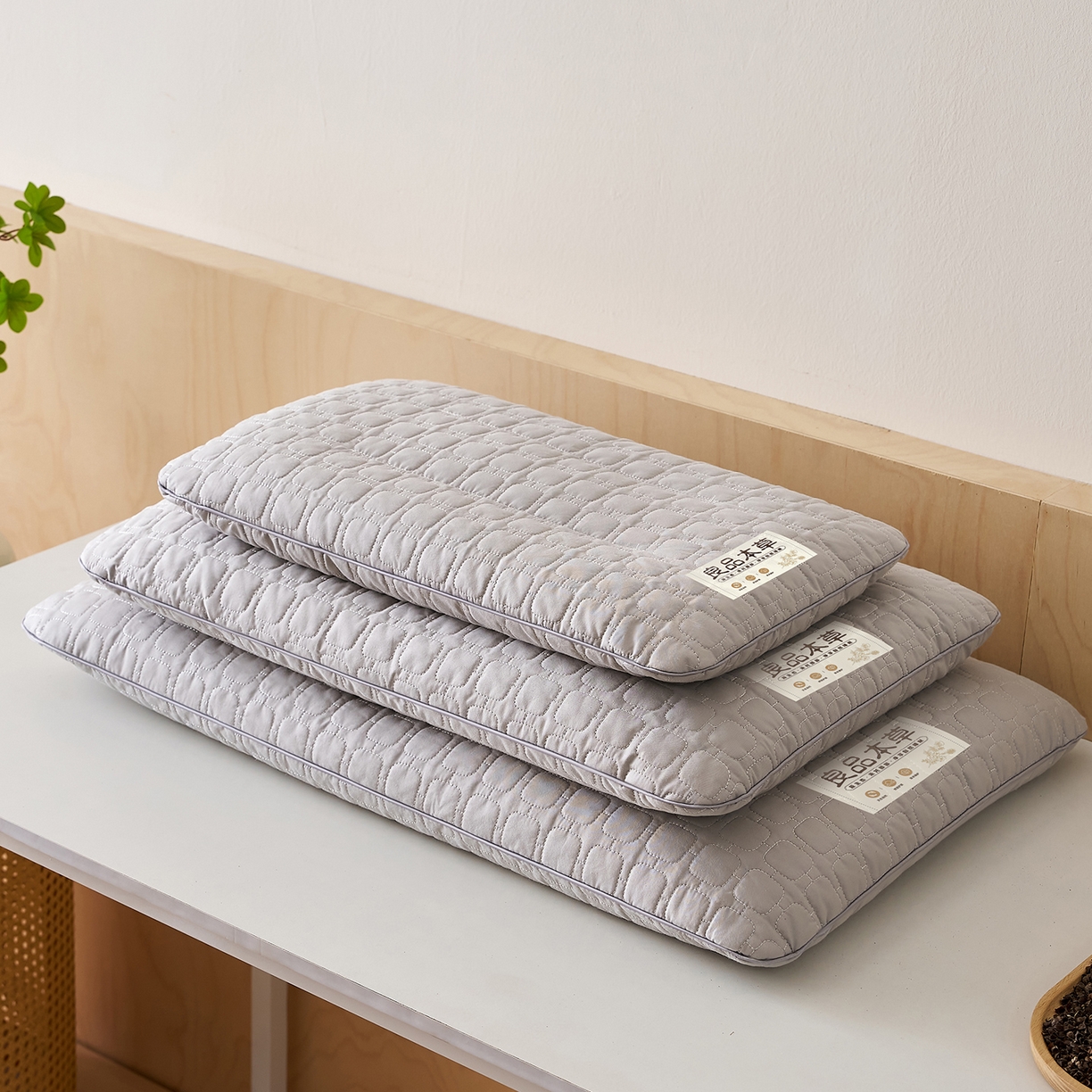 91家纺网 家纺一手货源 找家纺 乐可 2025新款良品本草荞麦枕枕头枕芯 良品本草荞麦枕-灰