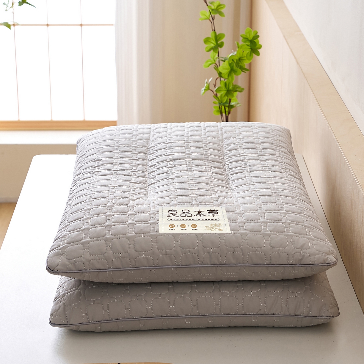 91家纺网 家纺一手货源 找家纺 乐可 2025新款良品本草荞麦枕枕头枕芯 良品本草荞麦枕-灰