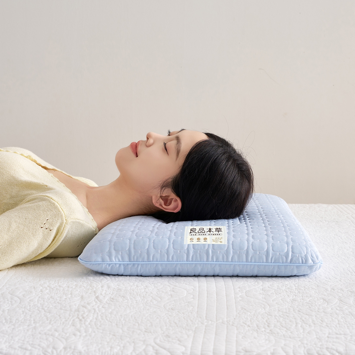 91家纺网 家纺一手货源 找家纺 乐可 2025新款良品本草荞麦枕枕头枕芯 良品本草荞麦枕-蓝