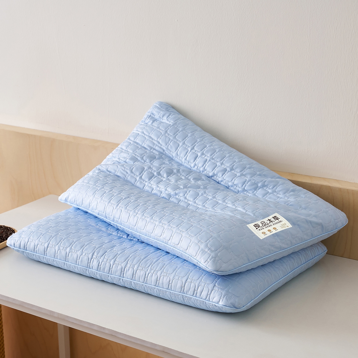 91家纺网 家纺一手货源 找家纺 乐可 2025新款良品本草荞麦枕枕头枕芯 良品本草荞麦枕-蓝