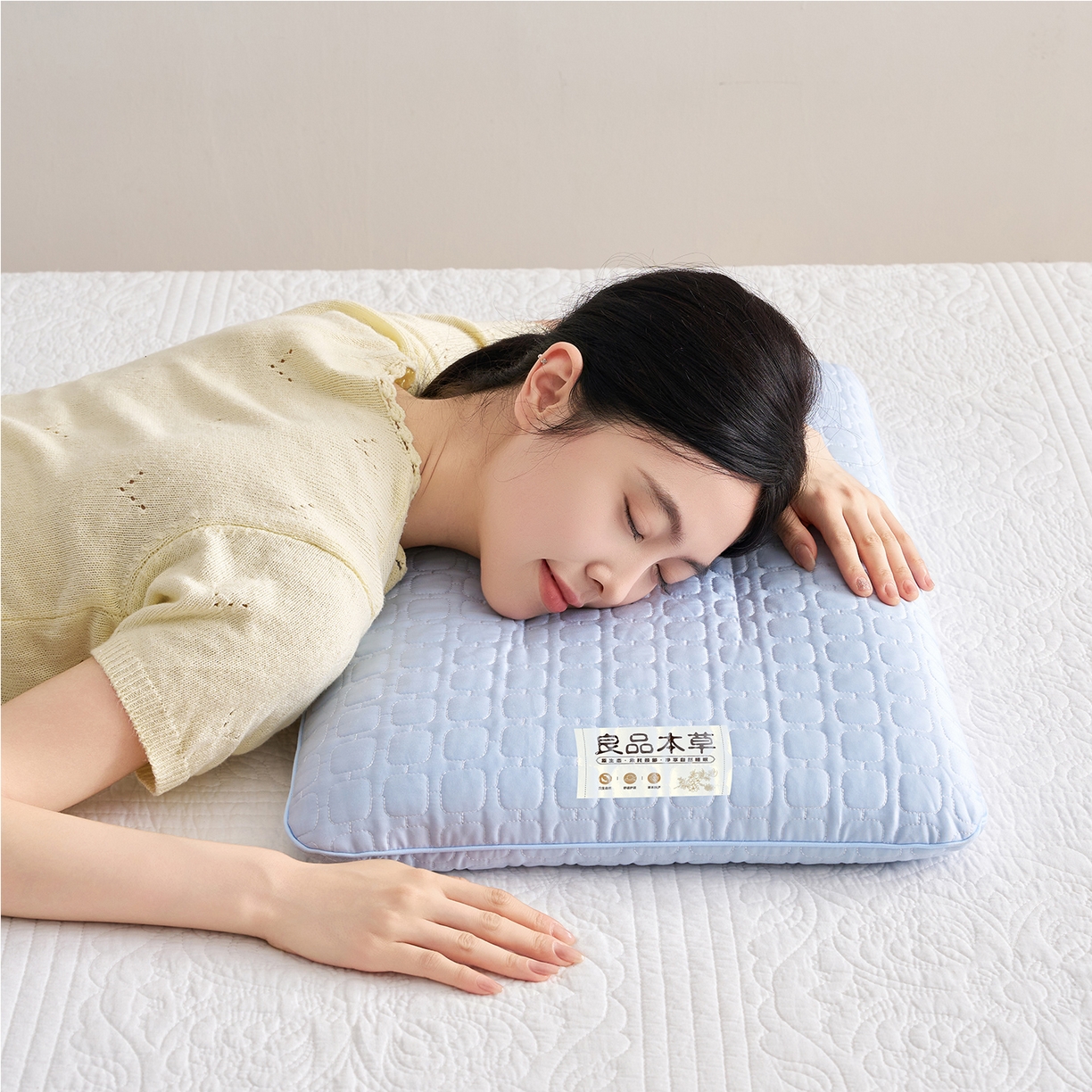 91家纺网 家纺一手货源 找家纺 乐可 2025新款良品本草荞麦枕枕头枕芯 良品本草荞麦枕-蓝