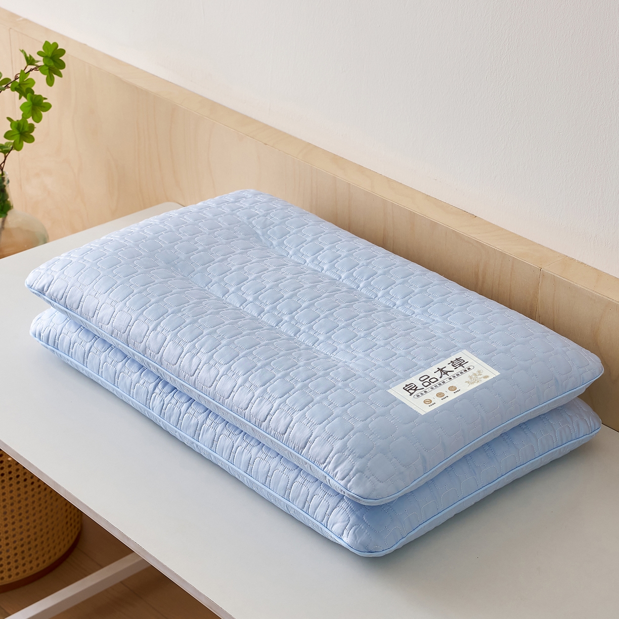 91家纺网 家纺一手货源 找家纺 乐可 2025新款良品本草荞麦枕枕头枕芯 良品本草荞麦枕-蓝