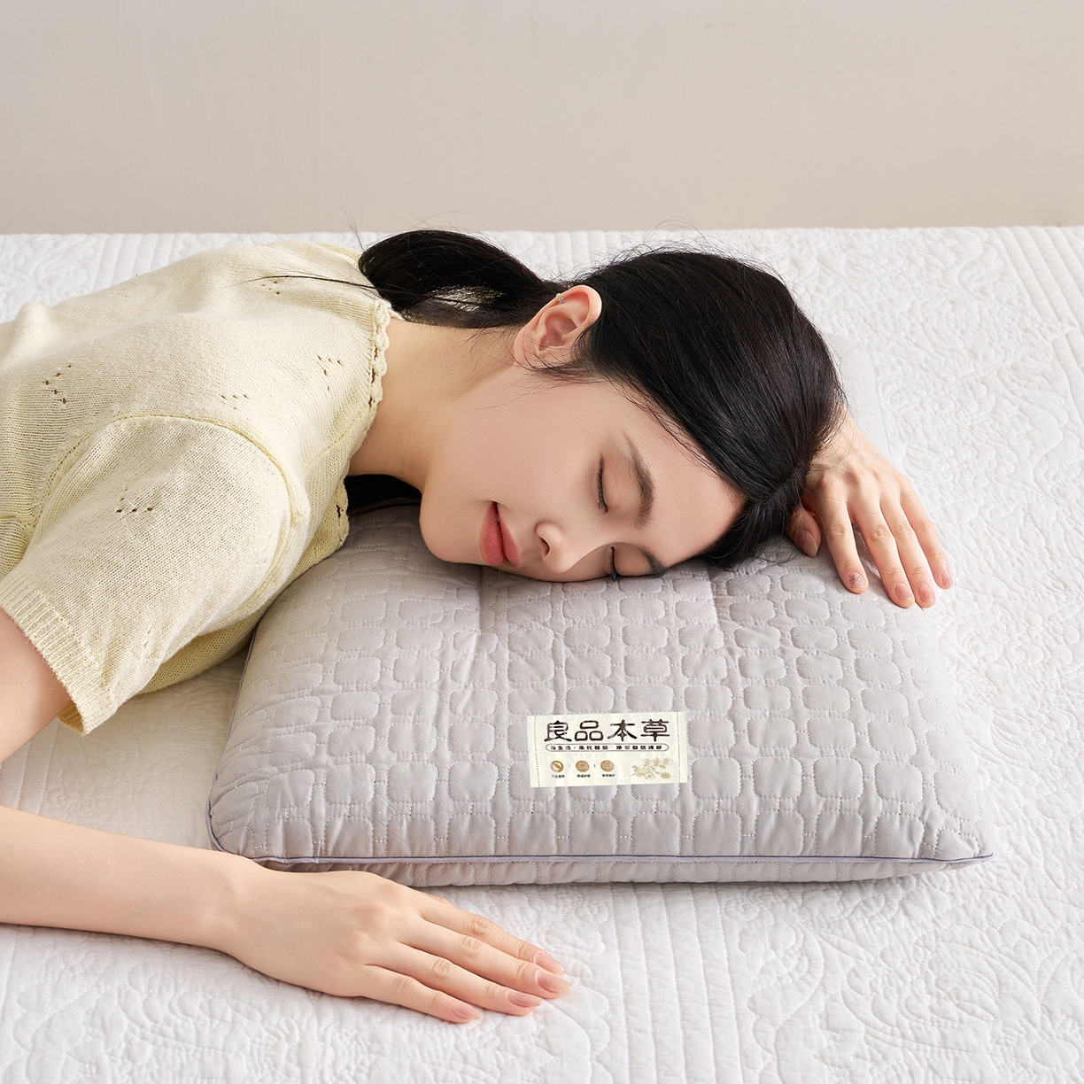 91家纺网 家纺一手货源 找家纺 乐可 2025新款良品本草荞麦枕枕头枕芯 良品本草荞麦枕-灰