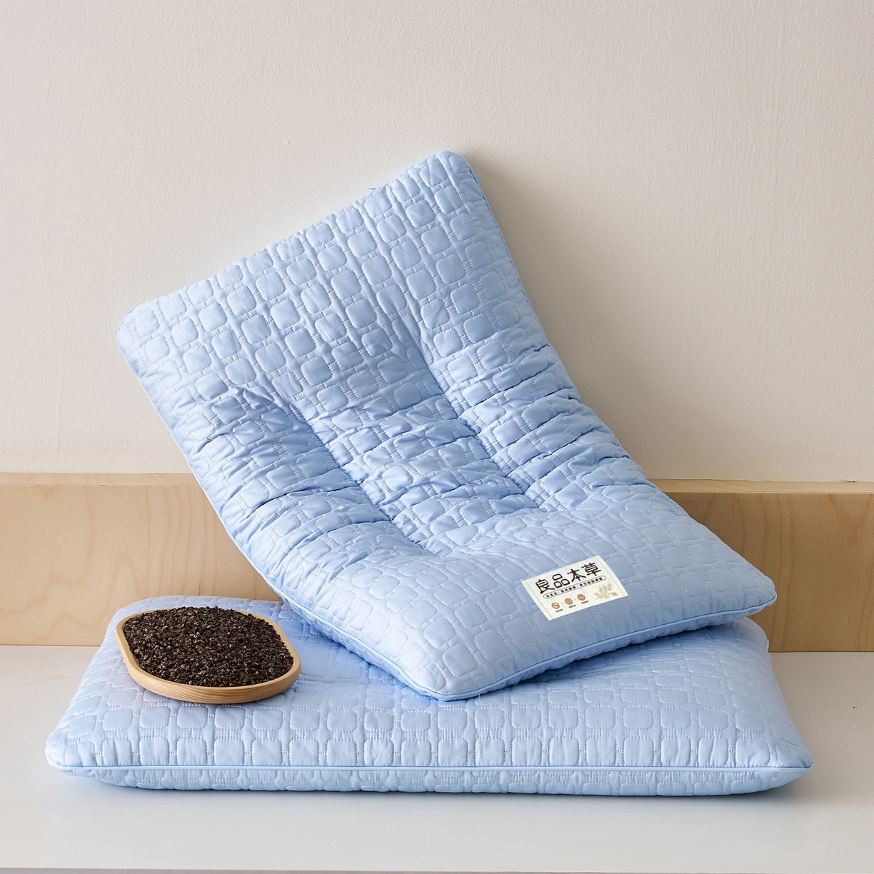 91家纺网 家纺一手货源 找家纺 乐可 2025新款良品本草荞麦枕枕头枕芯 良品本草荞麦枕-蓝