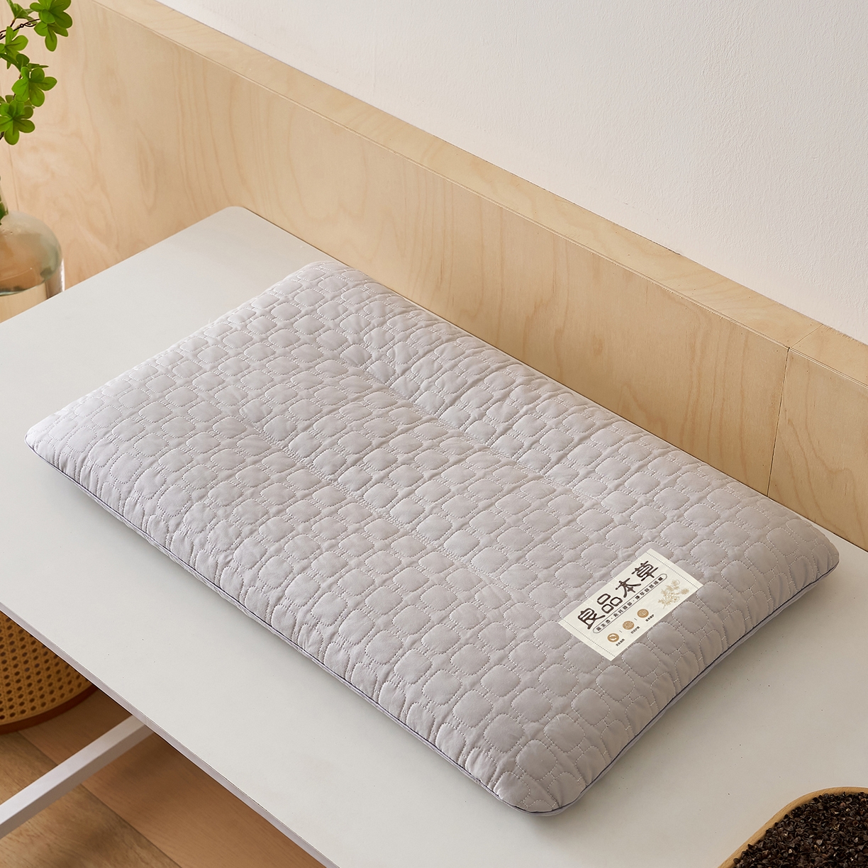 91家纺网 家纺一手货源 找家纺 乐可 2025新款良品本草荞麦枕枕头枕芯 良品本草荞麦枕-灰