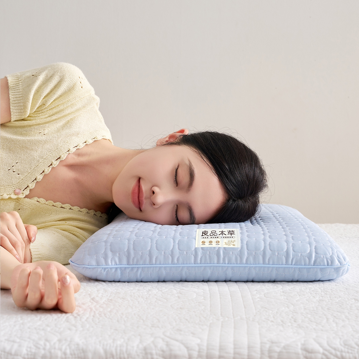 91家纺网 家纺一手货源 找家纺 乐可 2025新款良品本草荞麦枕枕头枕芯 良品本草荞麦枕-蓝