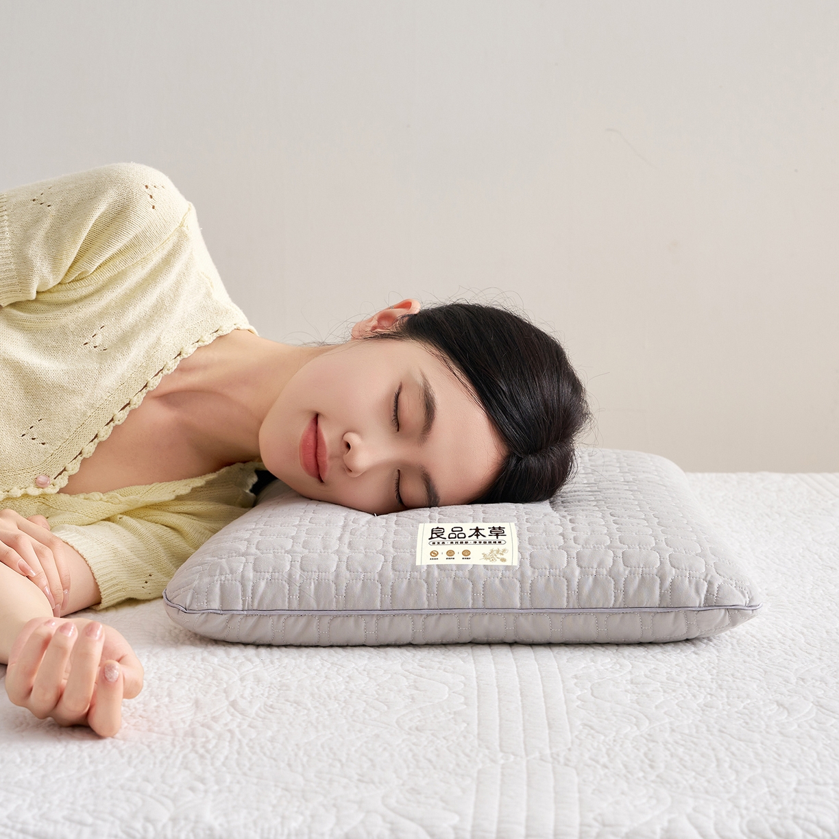 91家纺网 家纺一手货源 找家纺 乐可 2025新款良品本草荞麦枕枕头枕芯 良品本草荞麦枕-灰