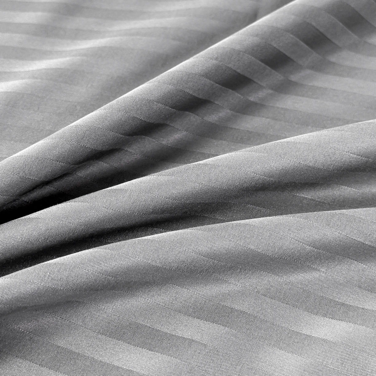 91家纺网 家纺一手货源 找家纺 安力森/诚臻酒店用品 2025新款酒店布草床单高支高密缎条款床笠三件套月子中心养老院机构专用床品 浅灰色