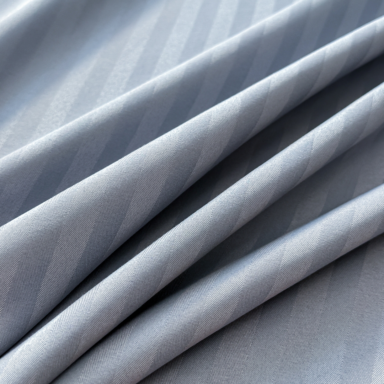 91家纺网 家纺一手货源 找家纺 安力森/诚臻酒店用品 2025新款酒店布草床单高支高密缎条款床笠三件套月子中心养老院机构专用床品 雾霾蓝