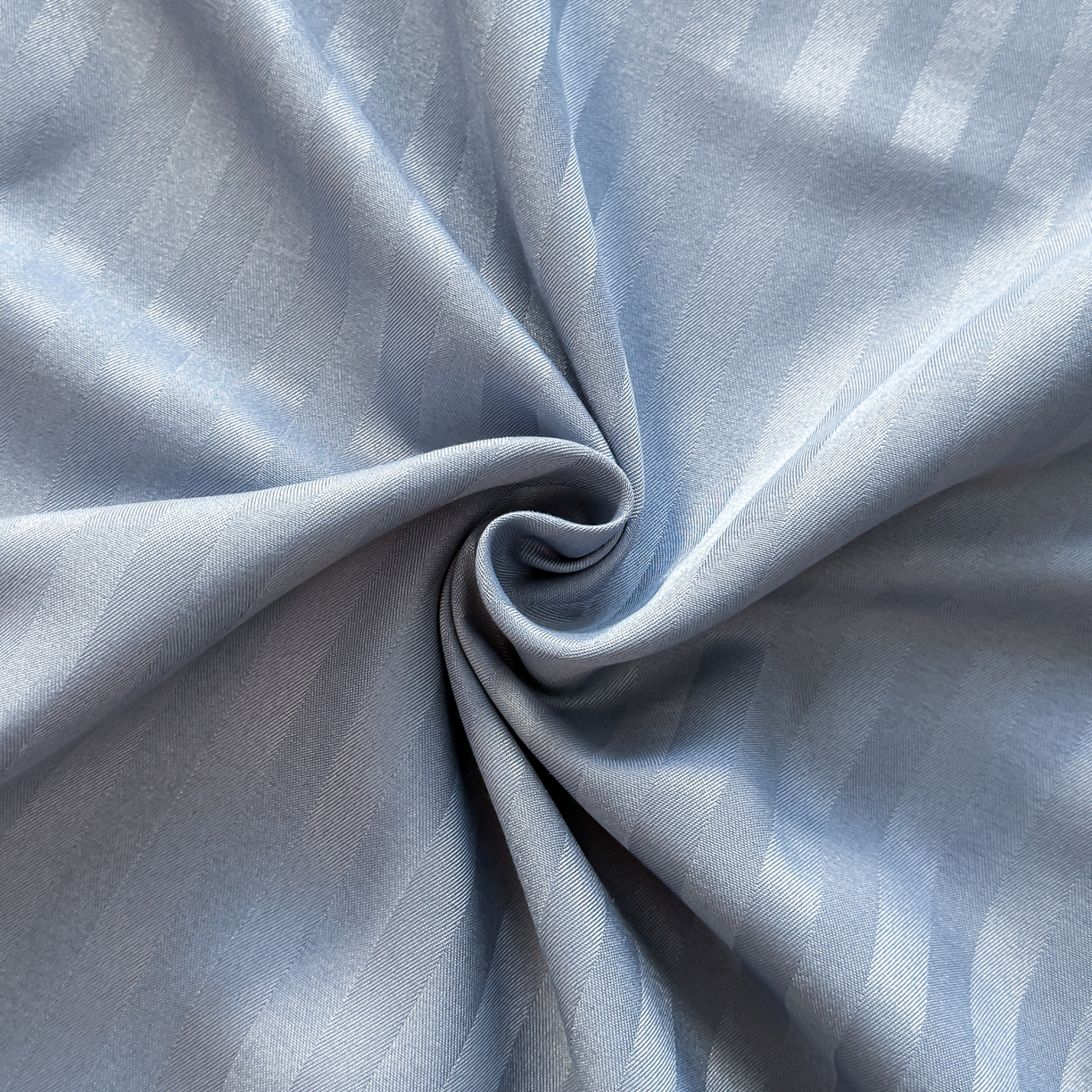 91家纺网 家纺一手货源 找家纺 安力森/诚臻酒店用品 2025新款酒店布草床单高支高密缎条款床笠三件套月子中心养老院机构专用床品 雾霾蓝