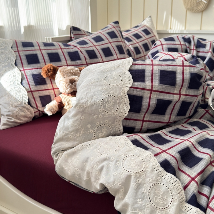 91家纺网 家纺一手货源 找家纺 上尚居 2025新款高克重法式复古无印风亚麻原麻四件套 布朗妮