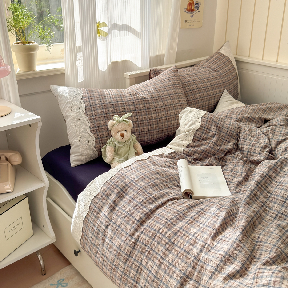 91家纺网 家纺一手货源 找家纺 上尚居 2025新款高克重法式复古无印风亚麻原麻四件套 卡布奇诺