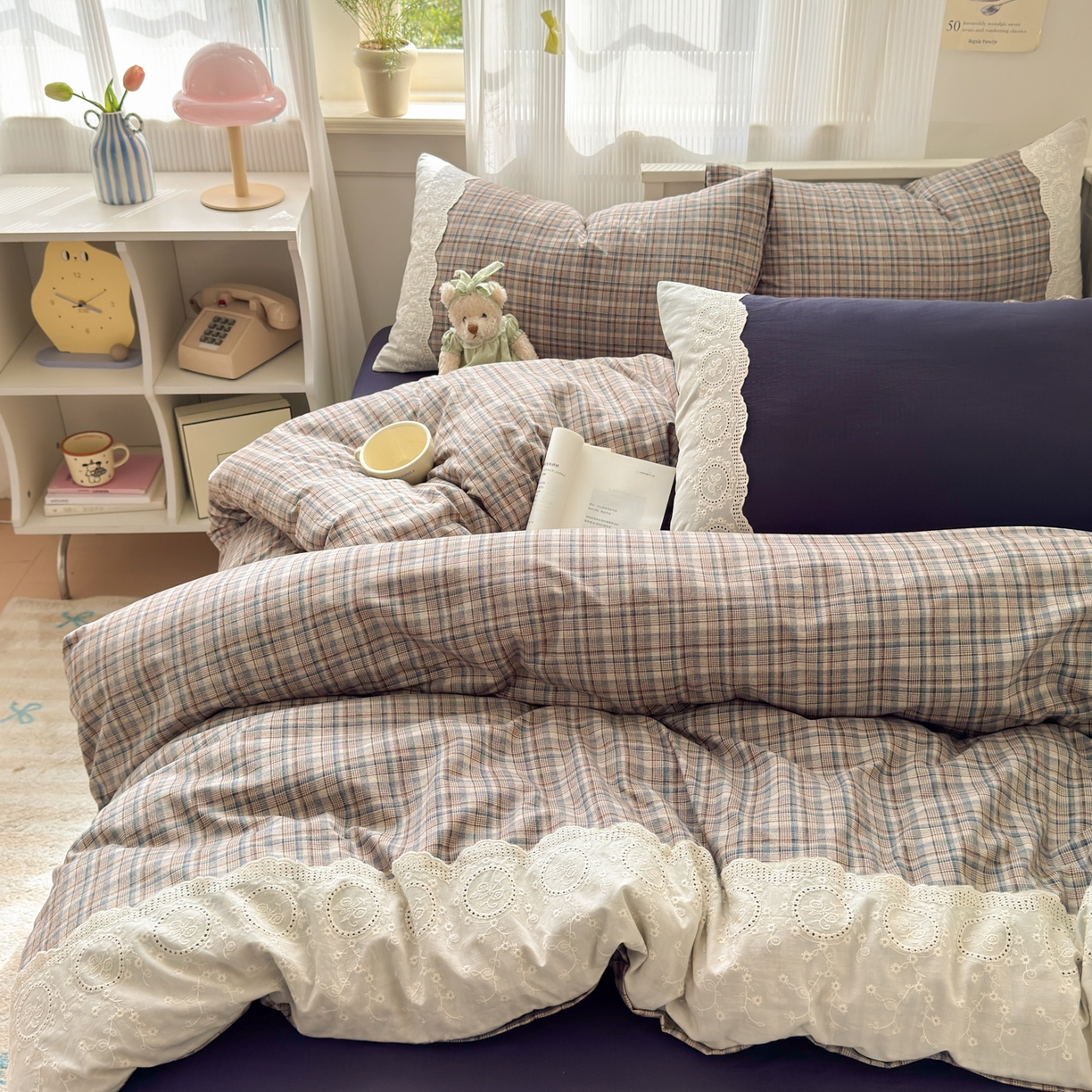 91家纺网 家纺一手货源 找家纺 上尚居 2025新款高克重法式复古无印风亚麻原麻四件套 卡布奇诺