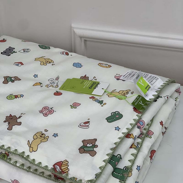 91家纺网 家纺一手货源 找家纺 源启生活 2025新款A类贝壳边款双层纱夏被 可爱多