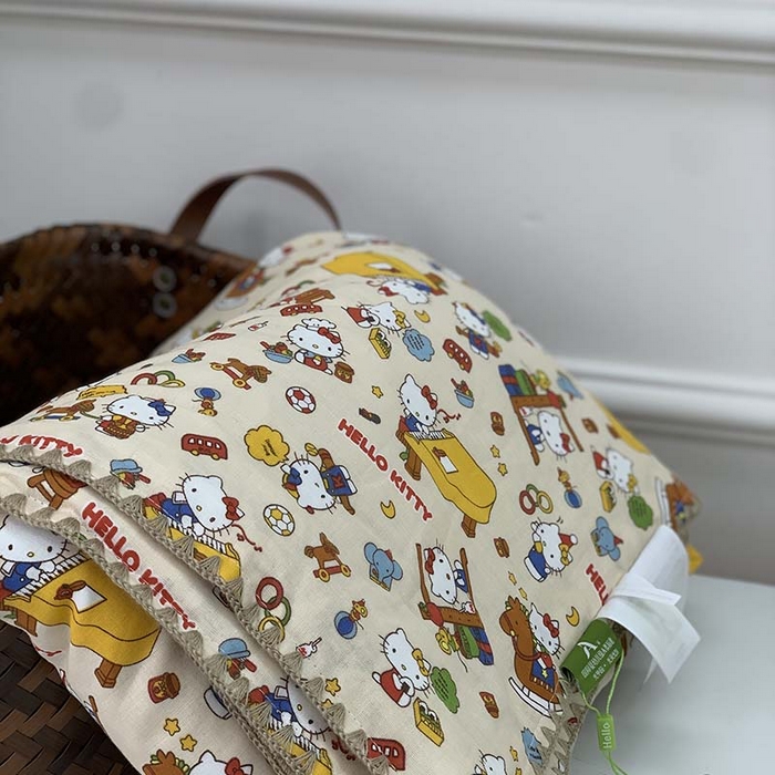 91家纺网 家纺一手货源 找家纺 源启生活 2025新款A类贝壳边款双层纱夏被 Kitty猫