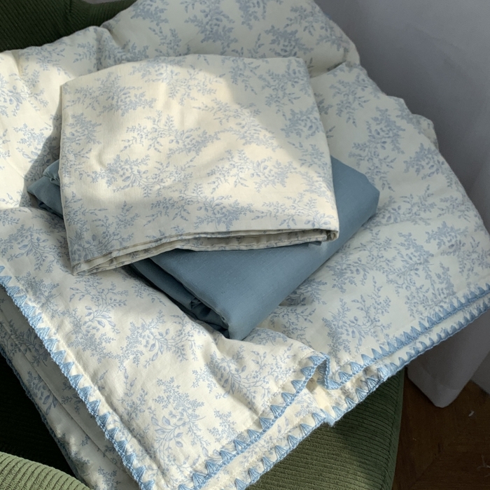 91家纺网 家纺一手货源 找家纺 源启生活 2025新款A类贝壳边款双层纱夏被 艾莎