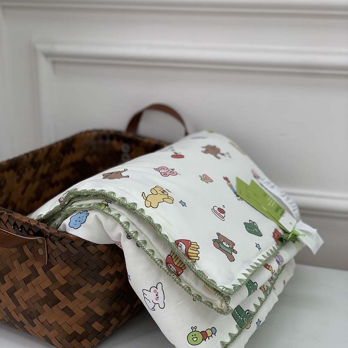 91家纺网 家纺一手货源 找家纺 源启生活 2025新款A类贝壳边款双层纱夏被 可爱多