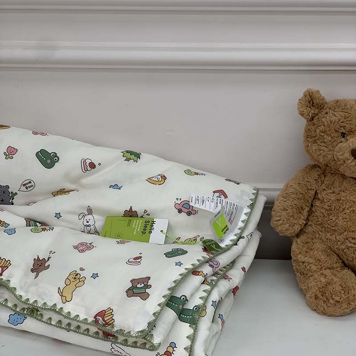 91家纺网 家纺一手货源 找家纺 源启生活 2025新款A类贝壳边款双层纱夏被 可爱多